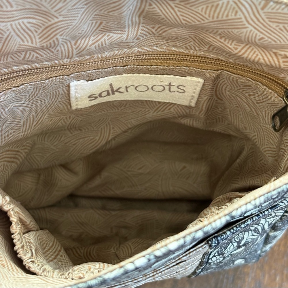 Sakroots Artist Circle Peace Coated Canvas Small Flap Messenger Crossbody Bag - Picture 5 of 8